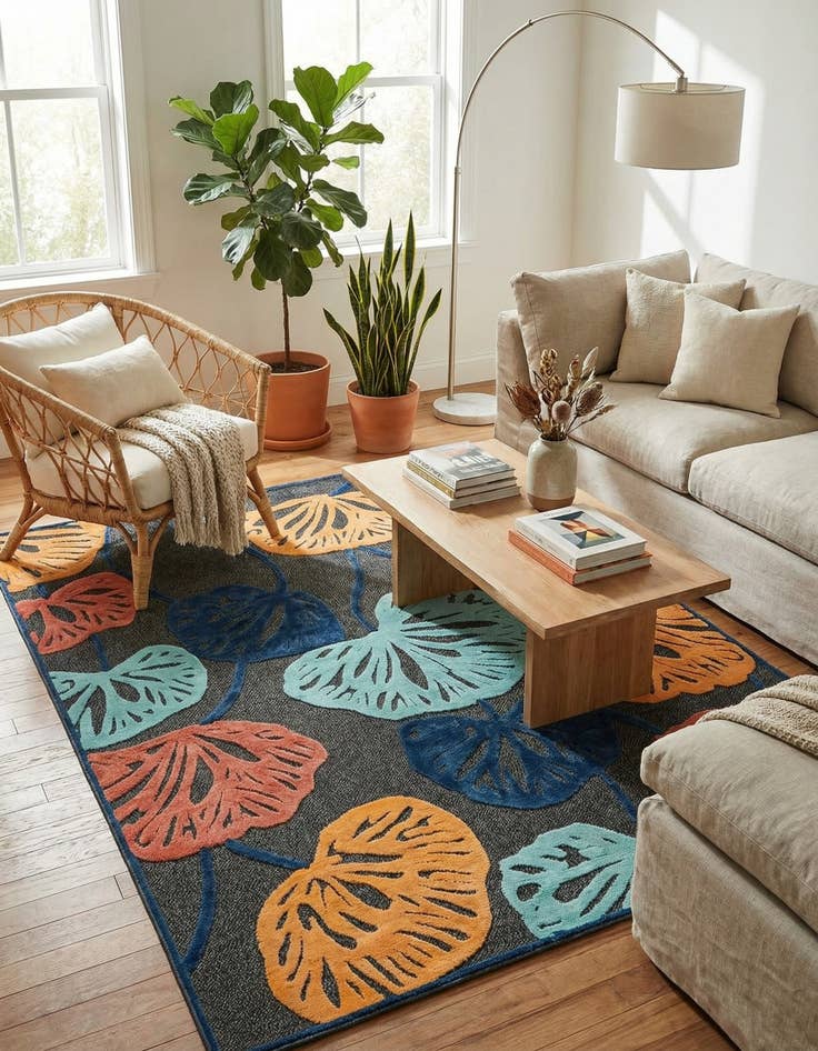 Detail image of 9' x 12'  Washable Belize Indoor / Outdoor Rug