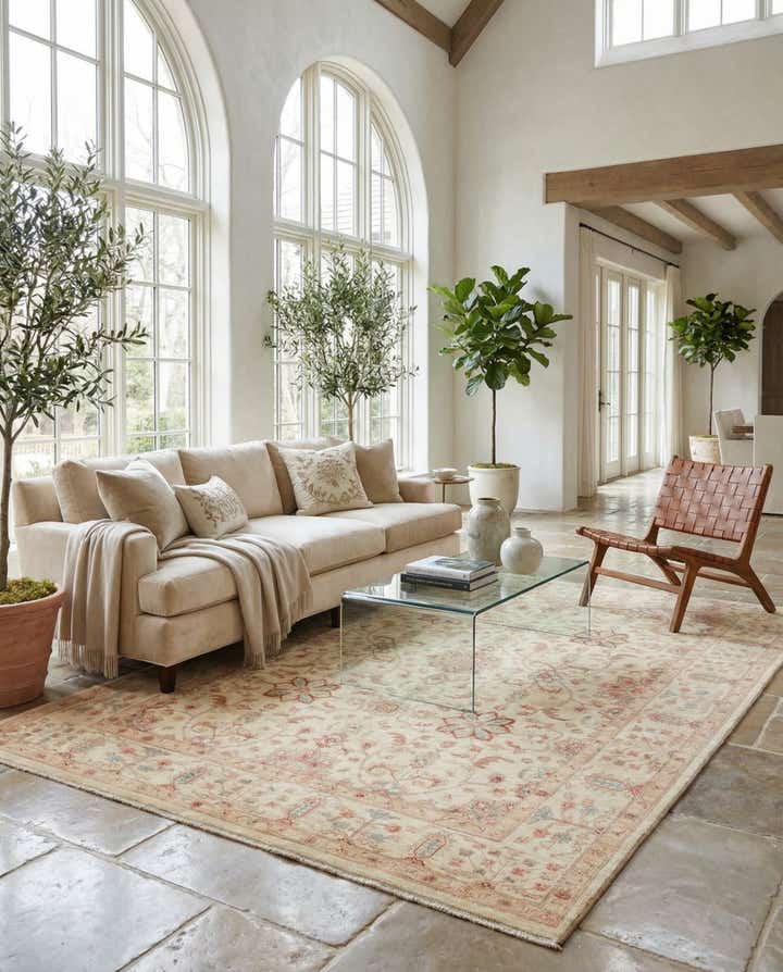 6' 7 x 8' 5 Hand Knotted Peshawar Ziegler Rug