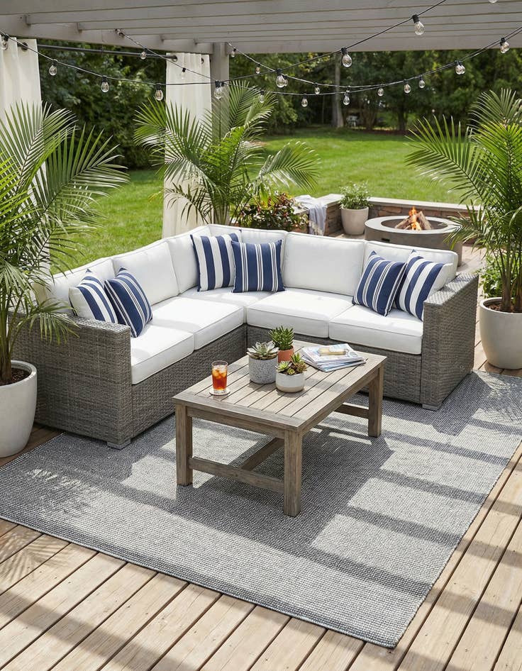 Detail image of 7' 10 x 10' Easy-Clean Jill Zarin Palm Springs Indoor / Outdoor Rug