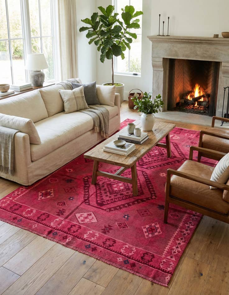 Detail image of 6' 4 x 10'  Hand Knotted Darya Rug