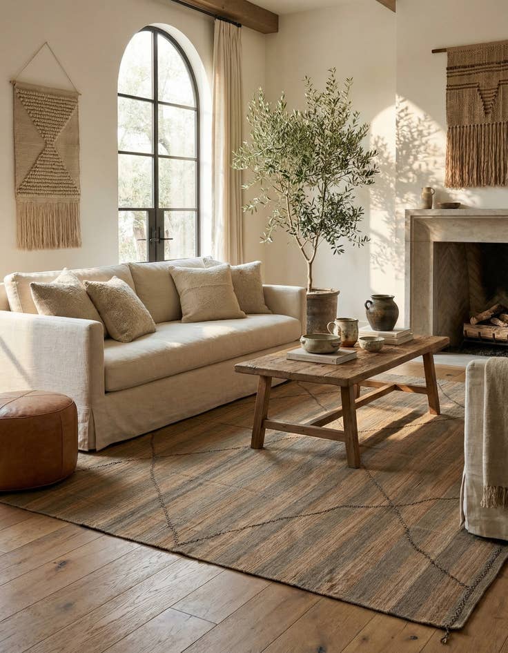 Detail image of 12' 6 x 12' 8  Hand Knotted Moroccan Wool Square Rug