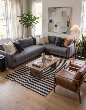 5' x 6' 4 Hand Woven Kilim Modern Wool Rug