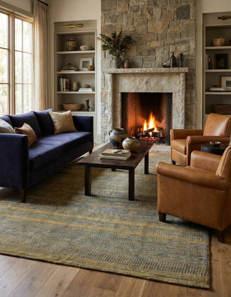 Detail image of  5' 1 x 6' 10 Juma Wool Rug