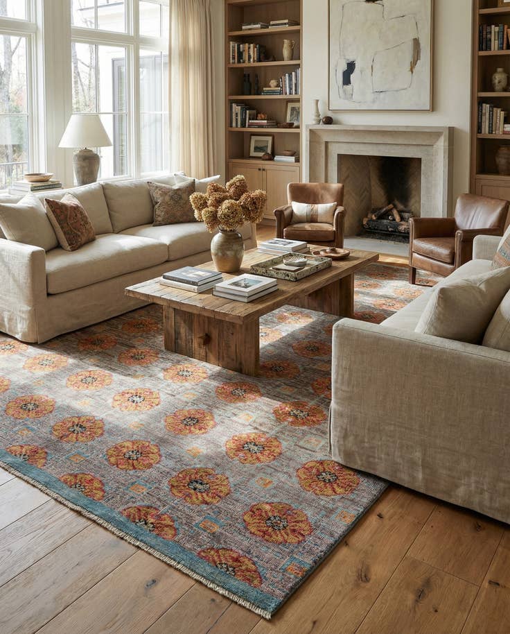 Detail image of 6' 6 x 10' 6 Hand Knotted Darya Wool Rug