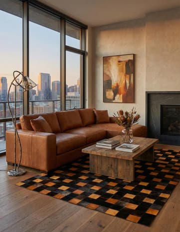 5' 2 x 8' Cowhide Stocks Rug