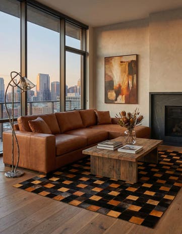 5' 2 x 8' Cowhide Stocks Rug
