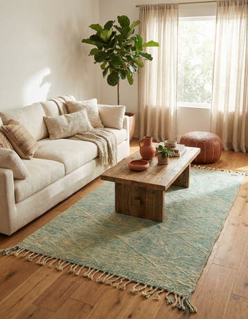 4' 9 x 8' 6 Hand Knotted Moroccan Wool Rug