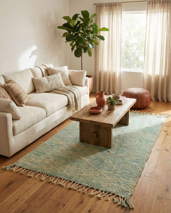 4' 9 x 8' 6 Hand Knotted Moroccan Wool Rug