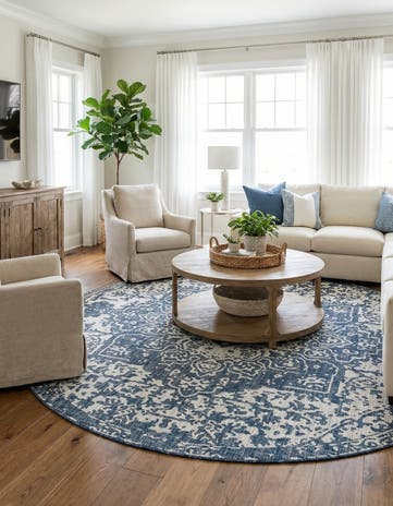 13' x 13' Easy-Clean Jill Zarin Dubai Indoor / Outdoor Round Rug