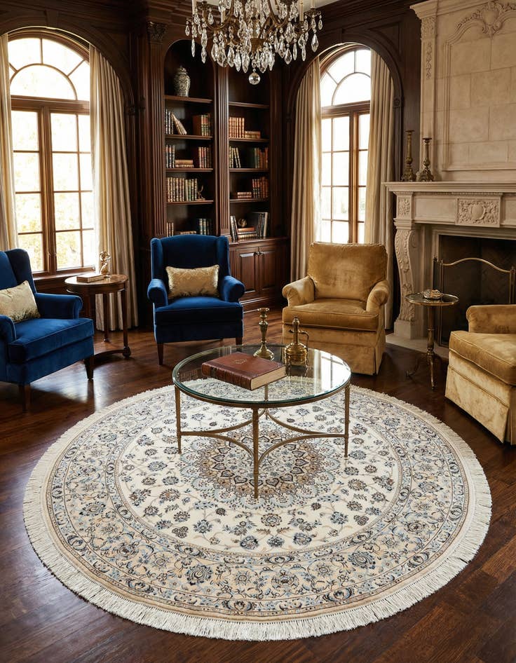 Detail image of  6' 6 x 6' 7 Nain Round Rug