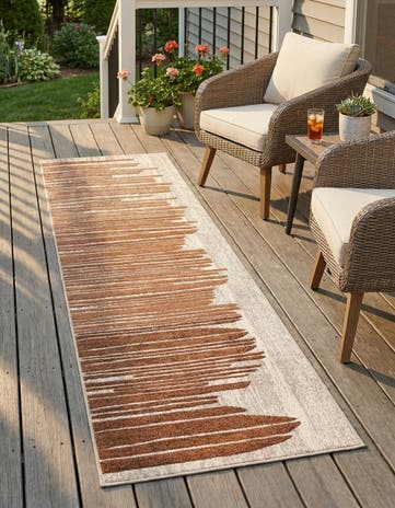 2' 7 x 10' Easy-Clean Modern Indoor / Outdoor Runner Rug