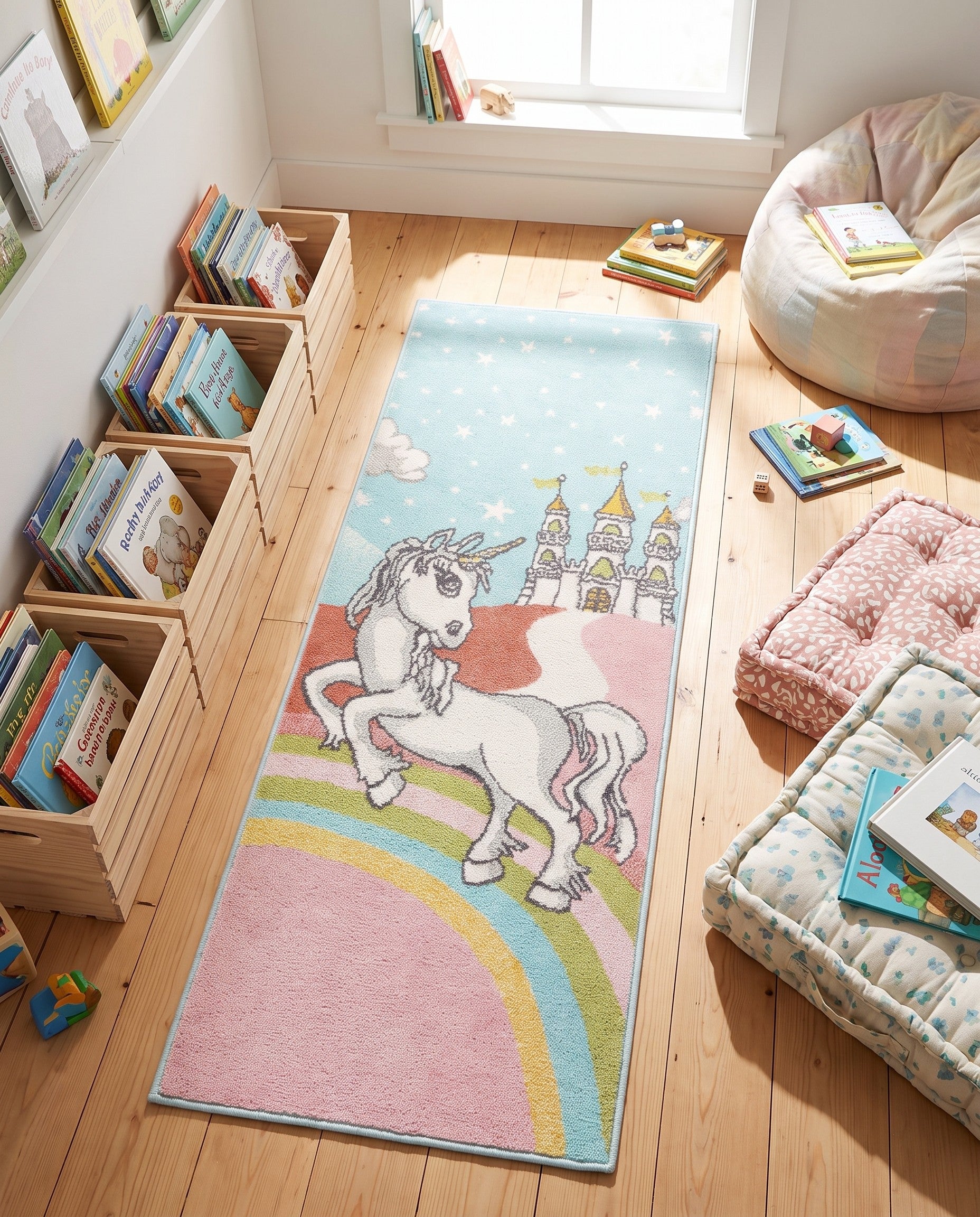 2' 2 x 6' Unicorn Whimsy Kids Runner Rug
