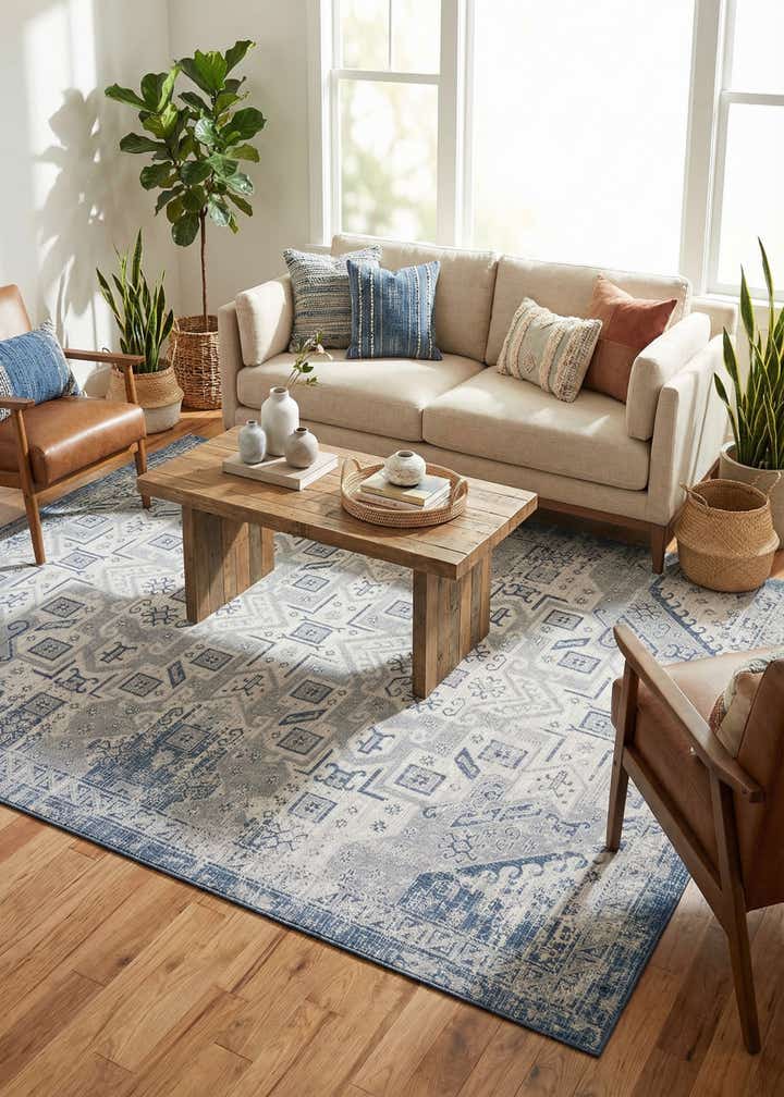 9' x 12' Easy-Clean Aztec Indoor / Outdoor Rug