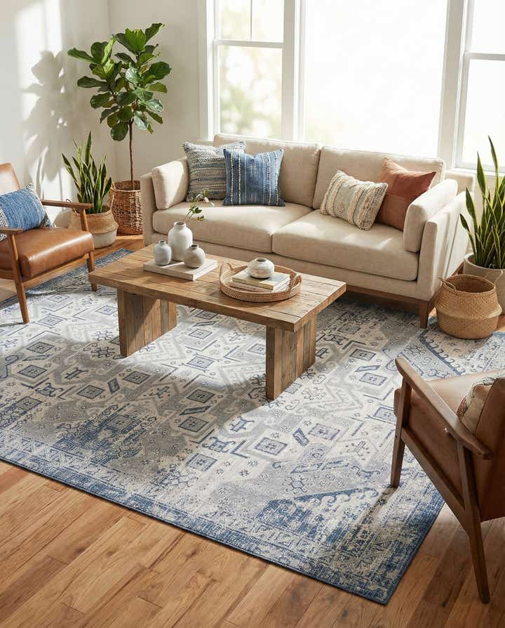 9' x 12' Easy-Clean Aztec Indoor / Outdoor Rug