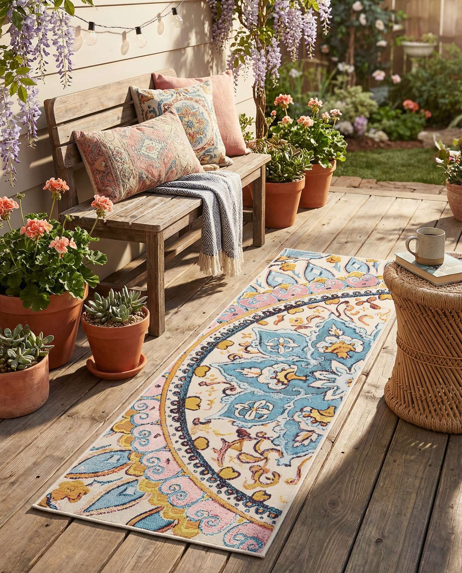2' x 6' Easy-Clean Traditional Indoor / Outdoor Runner Rug