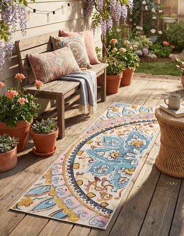 2' x 6' Easy-Clean Traditional Indoor / Outdoor Runner Rug