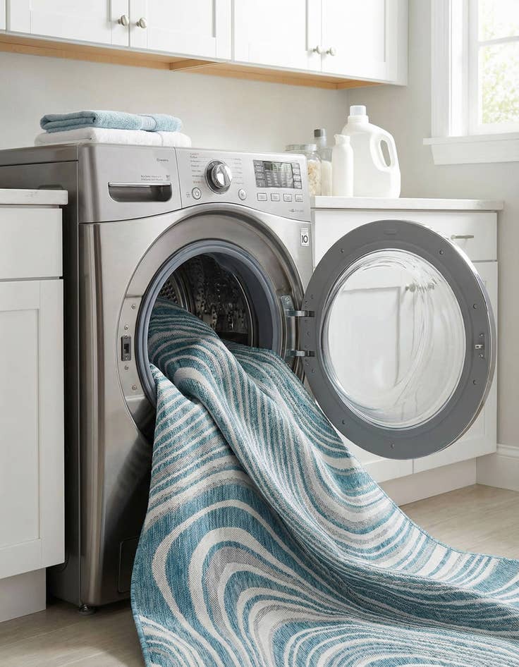 Detail image of 6' x 9'  Washable Modern Indoor / Outdoor Rug