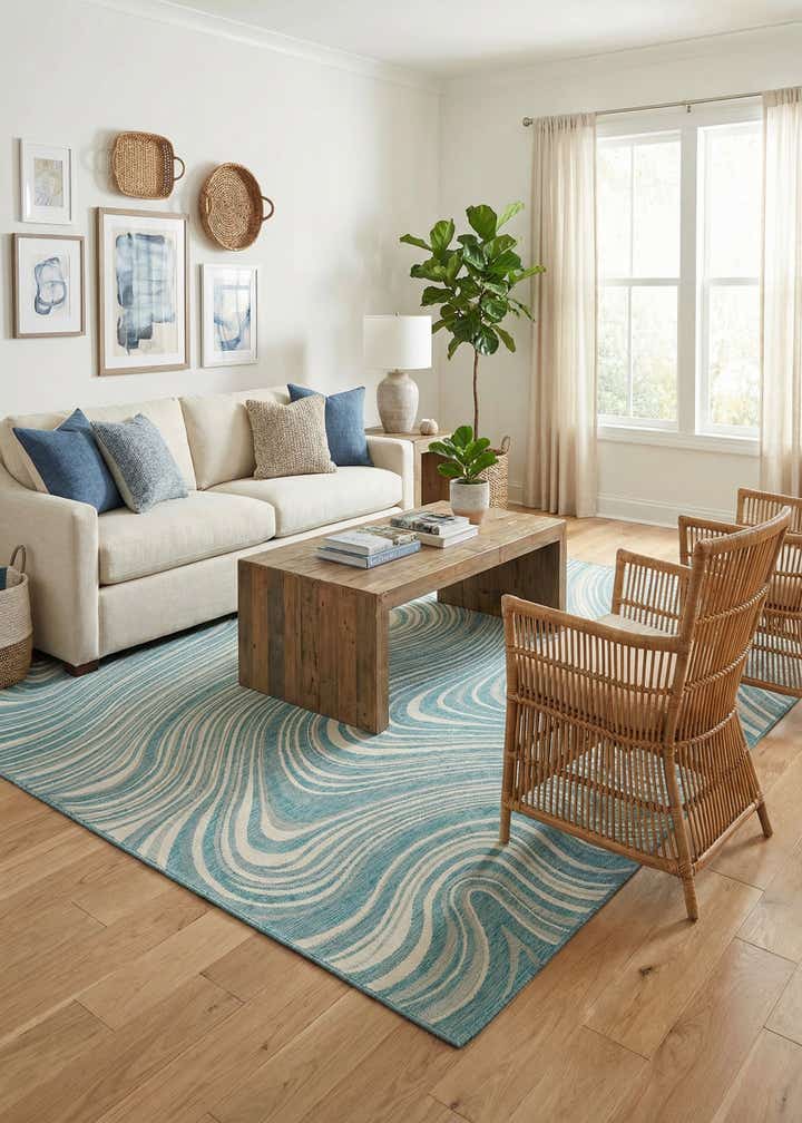 9' x 12' Easy-Clean Modern Indoor / Outdoor Rug