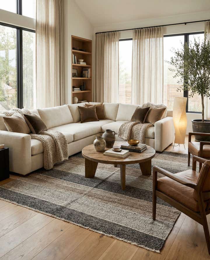 7' 3 x 9' Hand Woven Kilim Modern Wool Rug