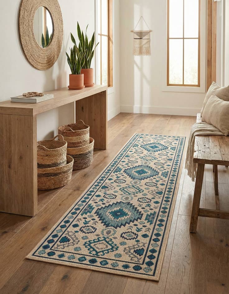 Detail image of  2' 7 x 10'  Washable Baja Indoor / Outdoor Runner Rug