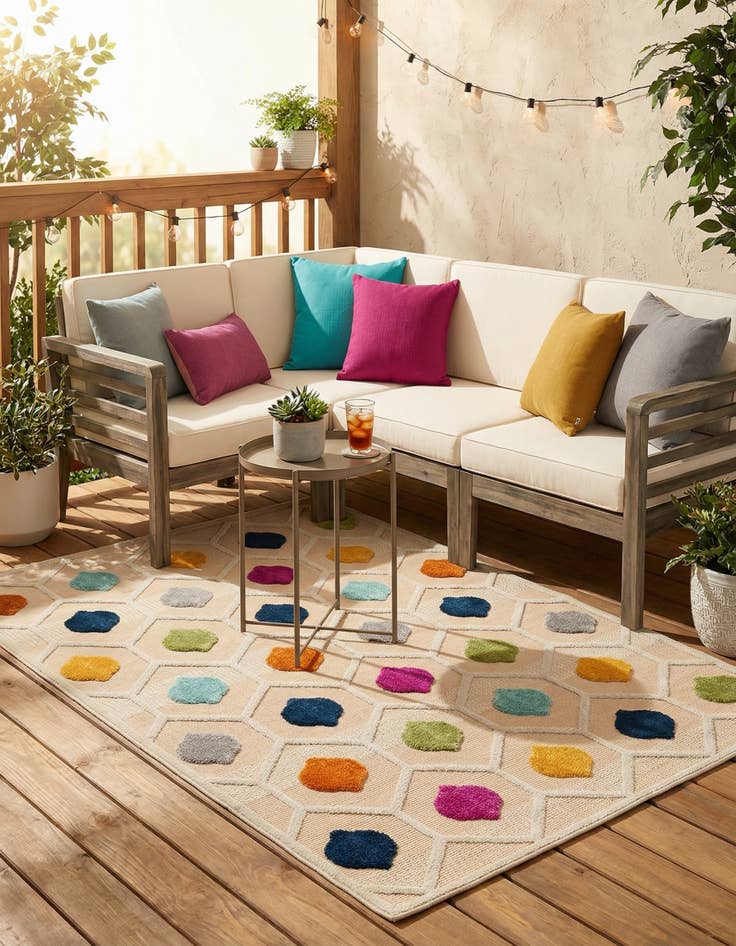 Detail image of 5' 3 x 8'  Washable Aruba Indoor / Outdoor Rug
