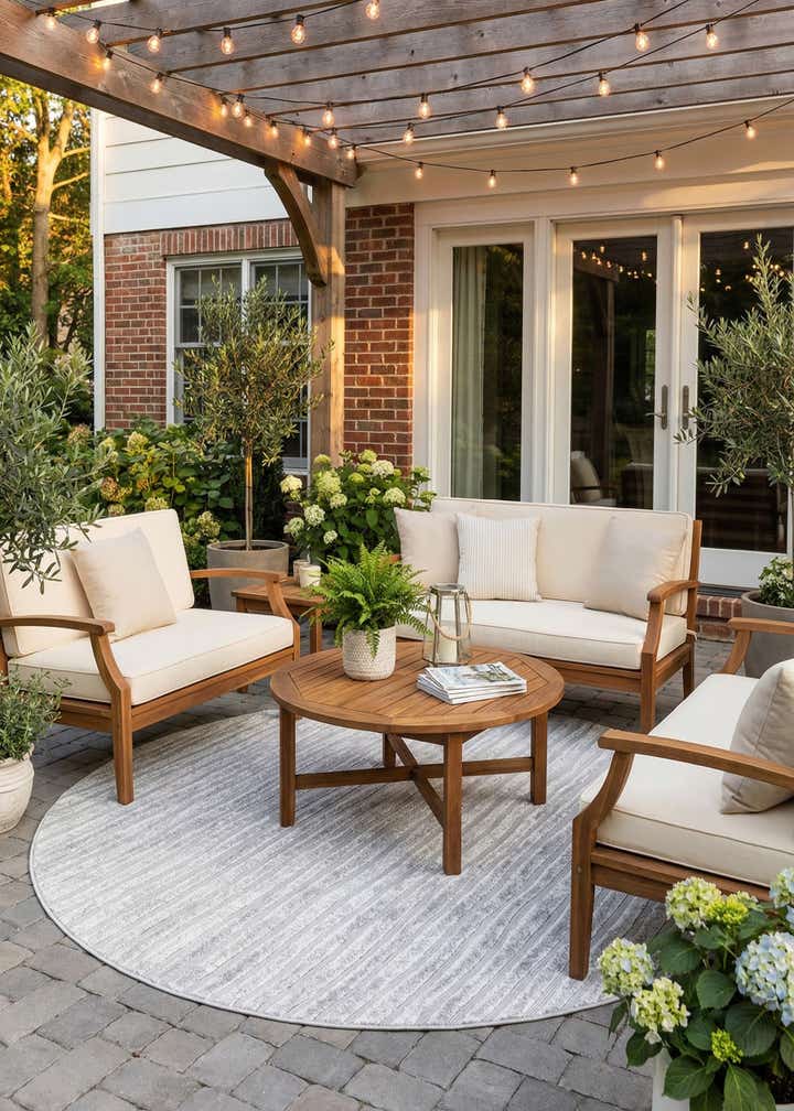8' x 8' Easy-Clean Sabrina Soto Ola Indoor / Outdoor Round Rug