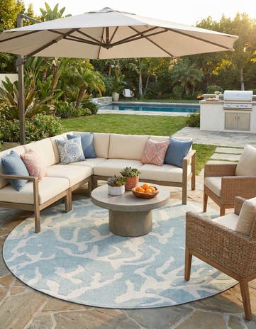 10' x 10' Easy-Clean Sabrina Soto Indoor / Outdoor Round Rug