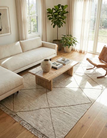 5' 2 x 8' Hand Woven Kilim Modern Wool Rug