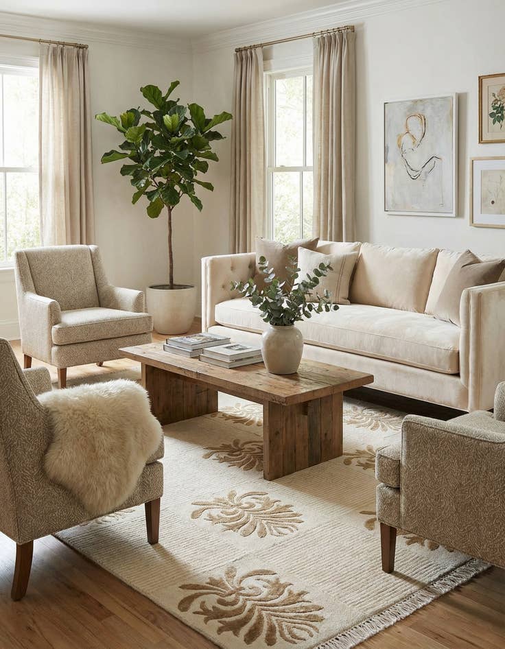 Detail image of 5' x 6' 7  Hand Knotted Darya Wool Rug