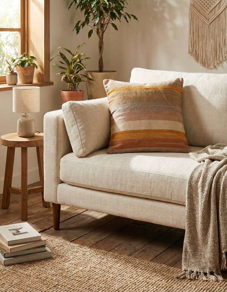 Detail image of 2' 5 x 2' 6  Hand Woven Pillow Wool Square Rug