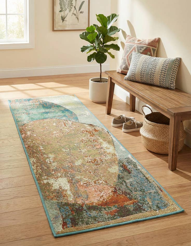 Detail image of 2' x 5' 1  Washable Modern Indoor / Outdoor Runner Rug