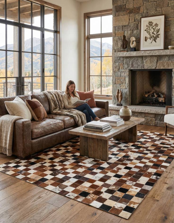 Detail image of 5' x 7' 10 Cowhide Rug