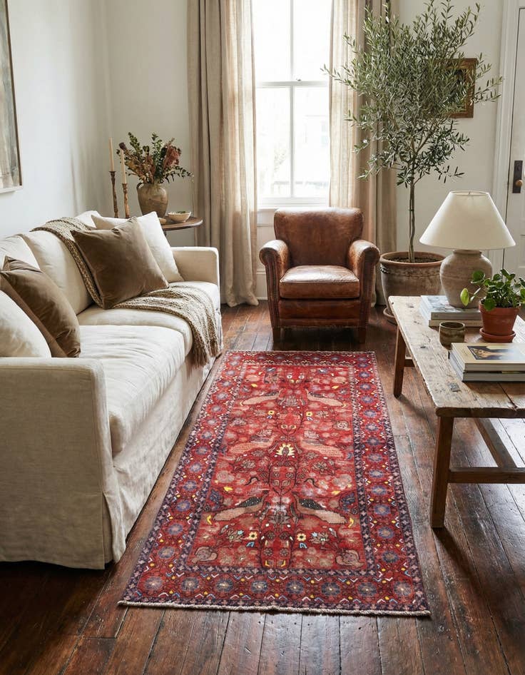 Detail image of  3' 6 x 6' 5  Hand Knotted Ultra Vintage Persian Wool Rug