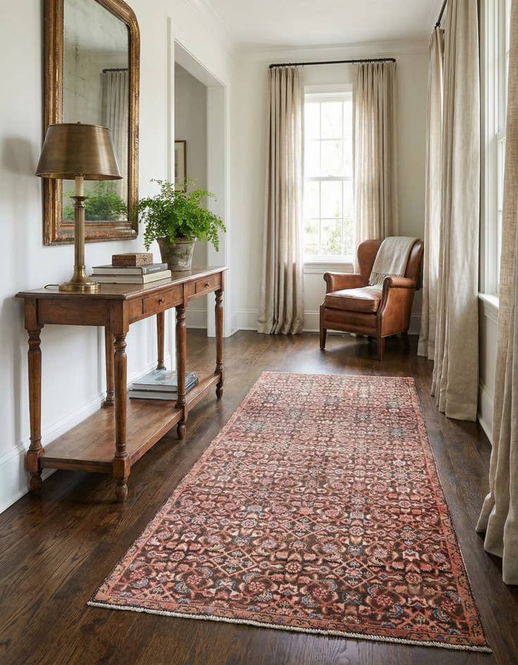 Detail image of 4' 1 x 9'  Hand Knotted Ultra Vintage Persian Wool Runner Rug