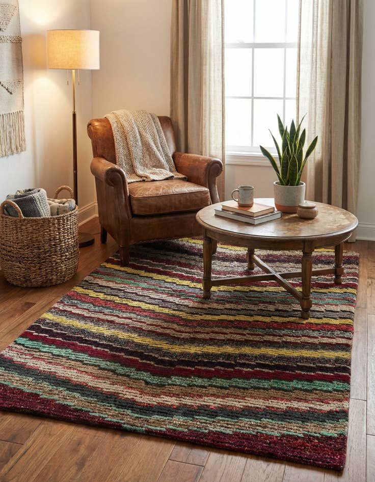 Detail image of  3' 10 x 5' 10  Hand Knotted Moroccan Wool Rug