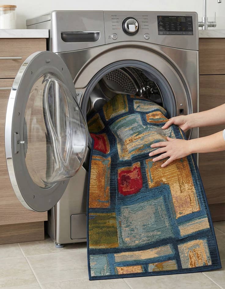 Detail image of 2' 7 x 10'  Washable Modern Indoor / Outdoor Runner Rug