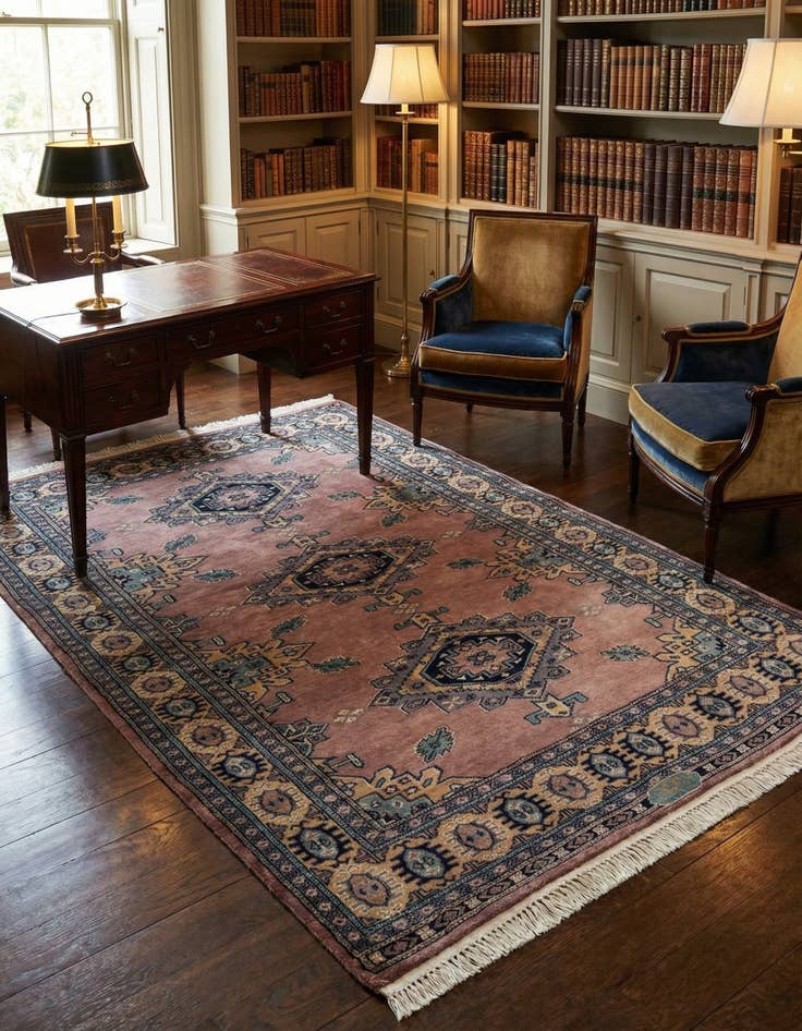 Detail image of  4' 5 x 6' 10  Hand Knotted Bokhara Oriental Rug