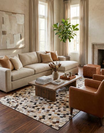 4' 9 x 8' Cowhide Rug
