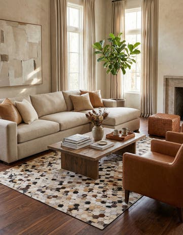 4' 9 x 8' Cowhide Rug