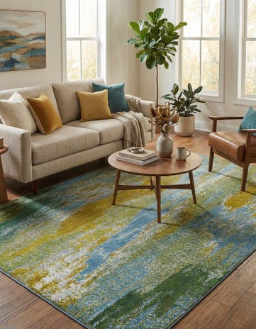 Turquoise Washable Sevilla Rug