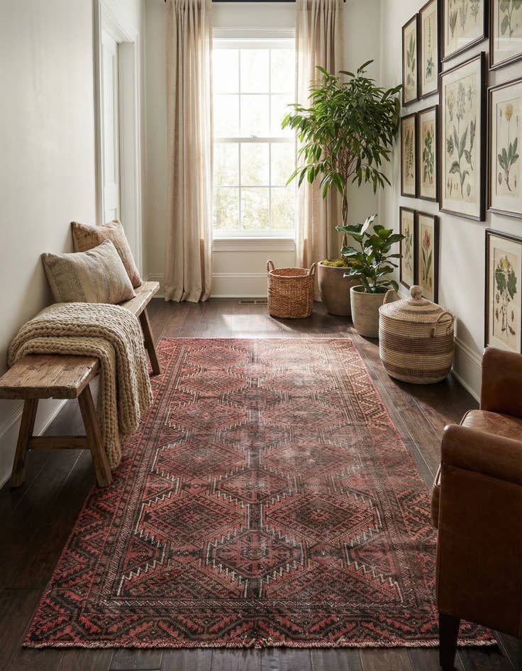 Detail image of 3' 5 x 6' 8  Hand Knotted Ultra Vintage Persian Wool Rug