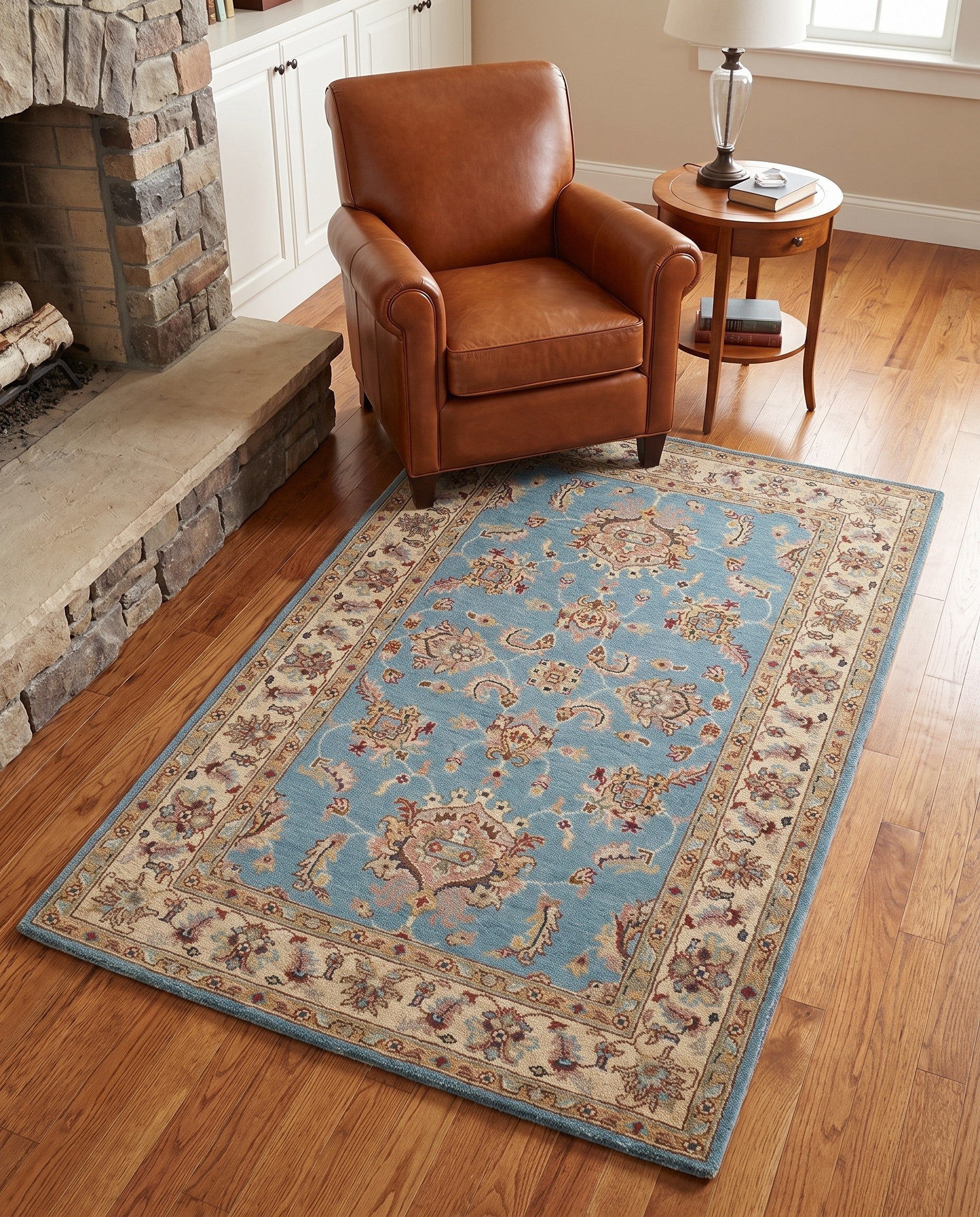 3' 5 x 5' 3 Hand Knotted Ziegler Rug