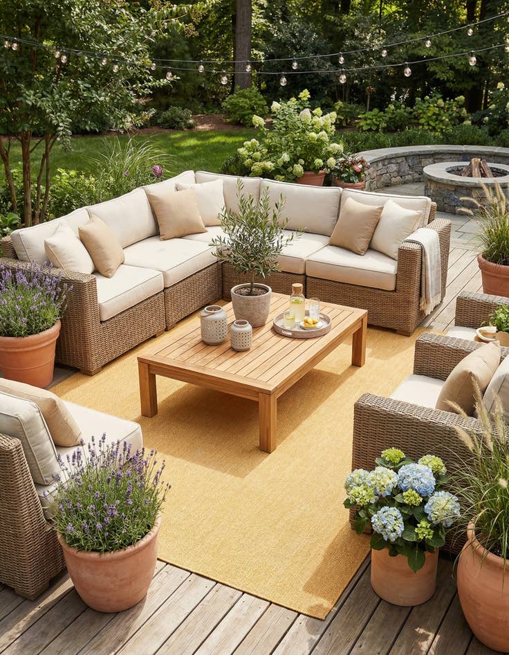 Detail image of 10' 8 x 10' 8 Easy-Clean Solid Indoor / Outdoor Square Rug