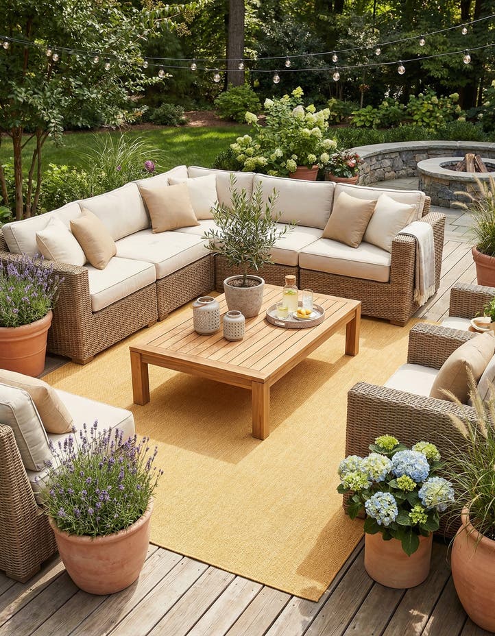 10' 8 x 10' 8 Easy-Clean Solid Indoor / Outdoor ...