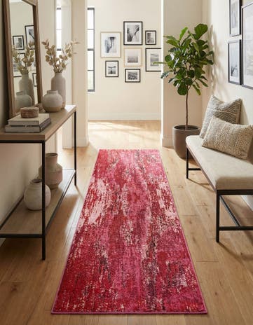 Pink Washable Sevilla Runner Rug