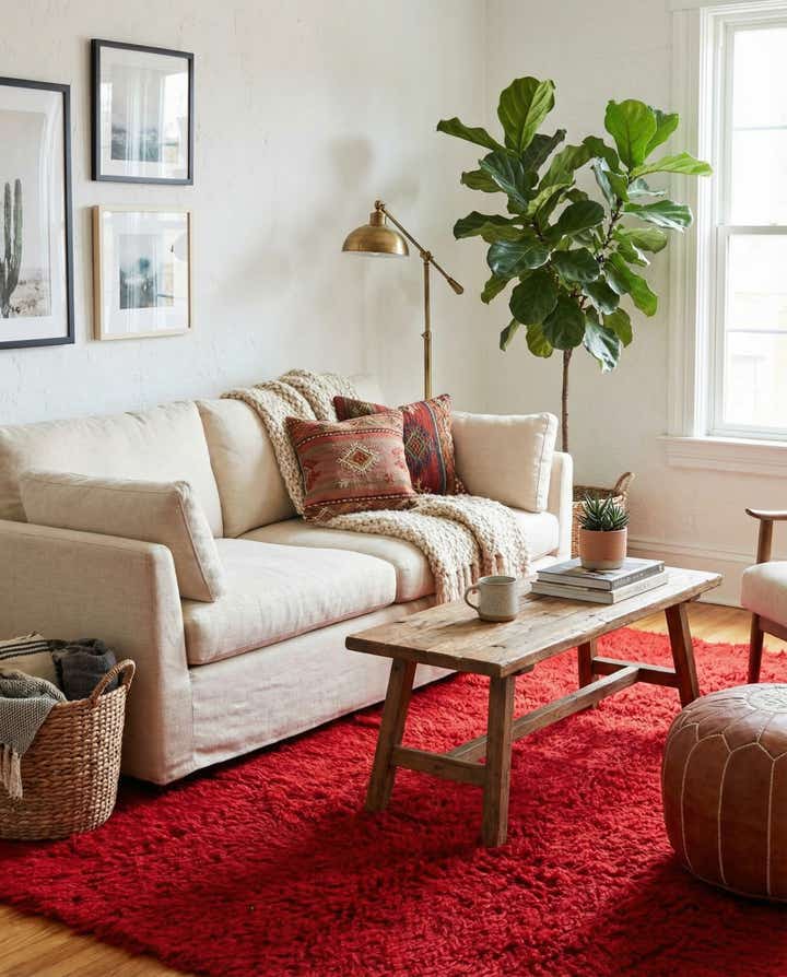4' 3 x 5' 10 Hand Knotted Moroccan Wool Rug