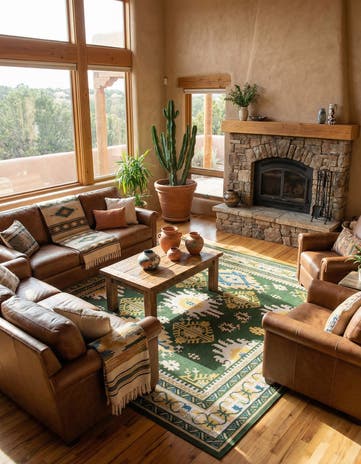 Green Easy-Clean Baja Indoor / Outdoor Square Rug