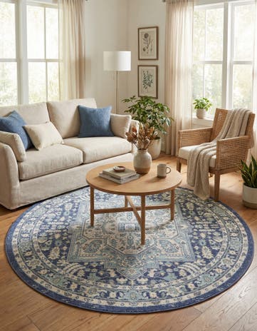 French Blue Whitney Round Rug
