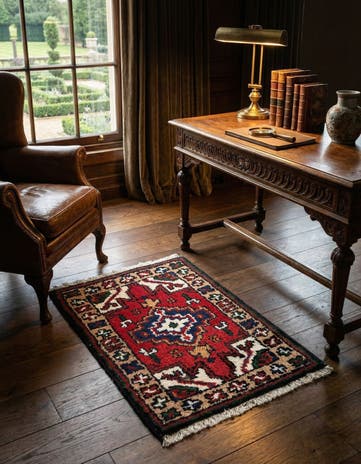 1' 4 x 2' Hamedan Wool Rug