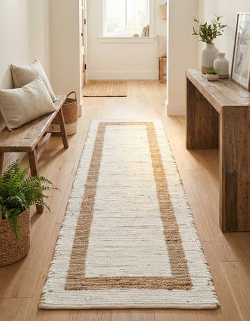 2' 7 x 10' Hand Woven Chindi Jute Runner Rug